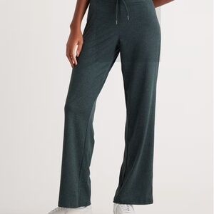 Quince Flowknit Wide Leg Pants, Heather Green, Size XL